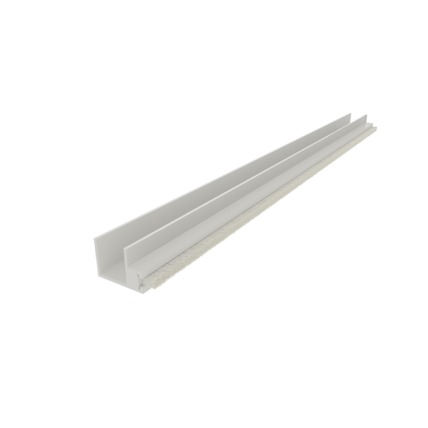 Zugluftstopper Matt weiß mit Bürsten, 2500 mm
